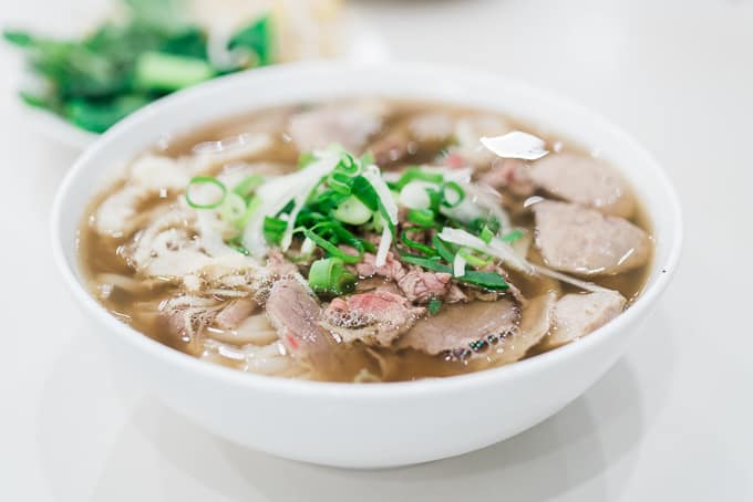 Pho bo dac biet beef noodle soup at Pho Tau Bay 