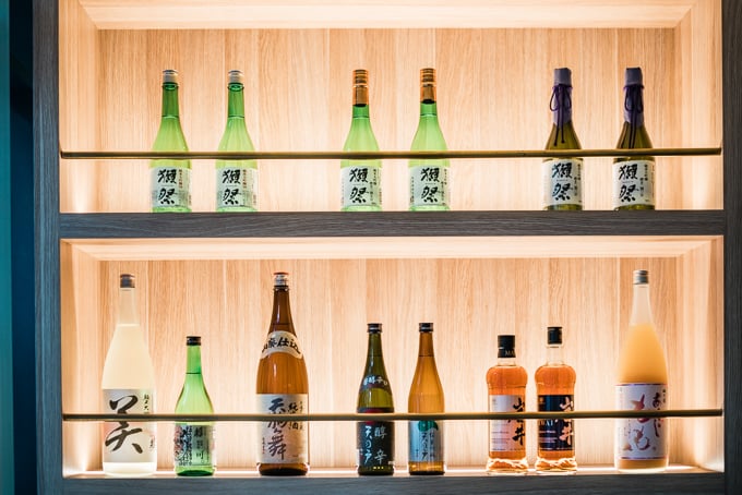 The sake collection at Yayoi Garden Sydney