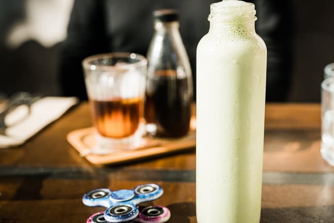 Matcha milkshake is a fun drink on the menu at Cafe Kentaro