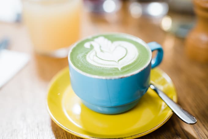 A perfect cup of matcha latte at The Hardware Societe Melbourne
