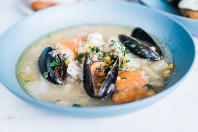 A spectacular seafood chowder at Garcon