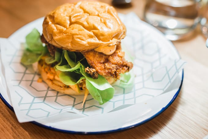 The Weston Crispy Chicken burger at the Weston Eatery
