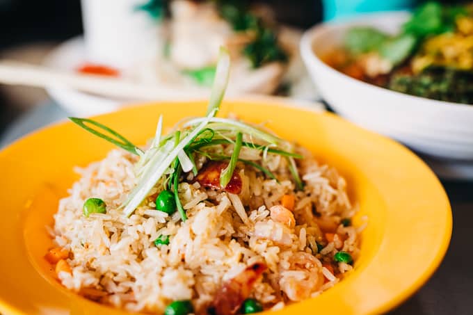 Special Fried Rice with Pork and Prawns is a perfect for sharing at Hawker Hall