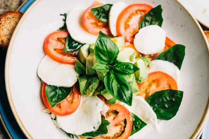 Caprese Salad with baked eggs at Cucina Espresso